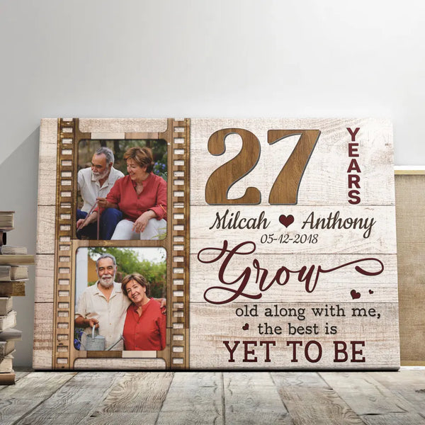 Personalized Canvas Prints, Custom Photo, Gifts For Couples, 27 Years Wedding Anniversary Gift For Wife For Husband Dem Canvas