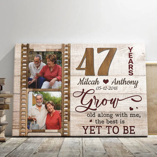 Personalized Canvas Prints, Custom Photo, Gifts For Couples, 47 Years Wedding Anniversary Gift For Wife For Husband Dem Canvas