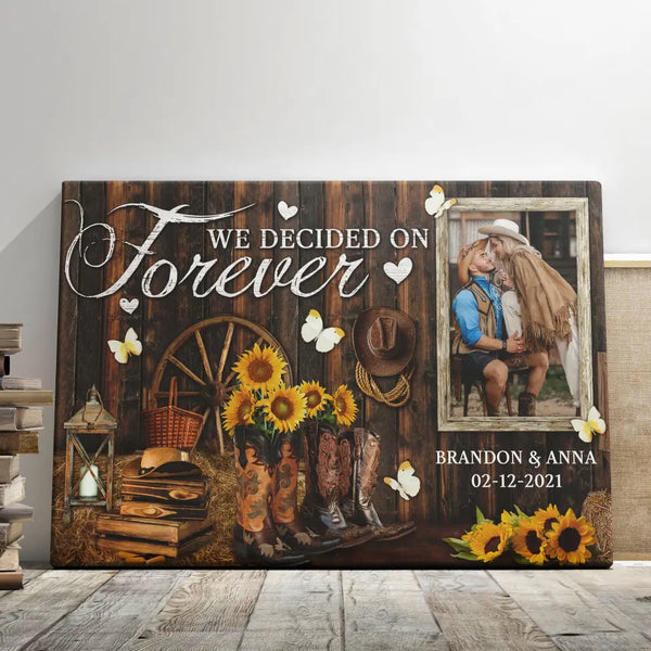 Personalized Canvas Prints, Custom Photo, Anniversary Gifts, Couple Gifts, We Decided On Forever Dem Canvas