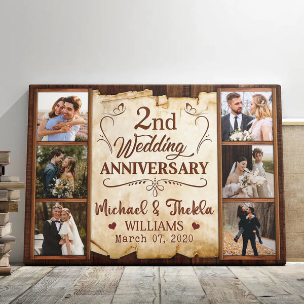 Personalized Canvas Prints, Custom Photo, Gifts For Couples, 2nd Wedding Anniversary Gift For Wife For Husband Dem Canvas