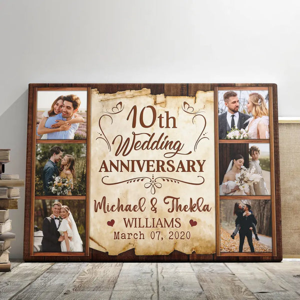 Personalized Canvas Prints, Custom Photo, Gifts For Couples, 10th Wedding Anniversary Gift For Wife For Husband Dem Canvas