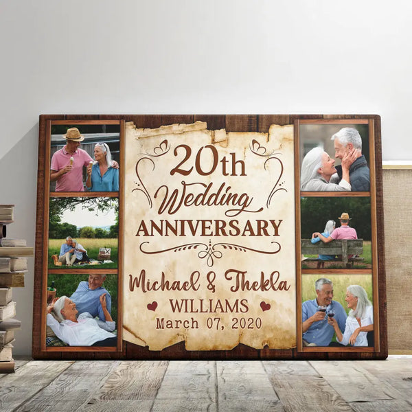 Personalized Canvas Prints, Custom Photo, Gifts For Couples, 20th Wedding Anniversary Gift For Wife For Husband Dem Canvas