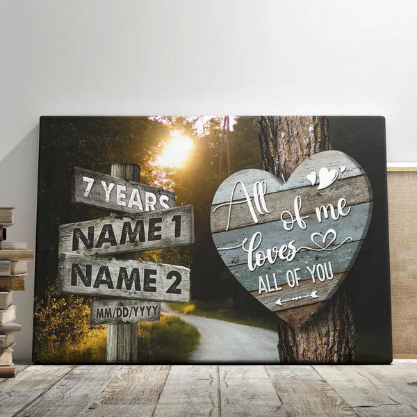 Personalized Canvas Prints, Custom Name, And Date Sign Family Street Sign, 7th Anniversary, Gifts For Couples, Anniversary Gifts Dem Canvas