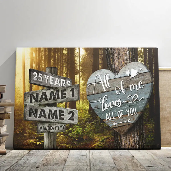 Personalized Canvas Prints, Custom Name, And Date Sign Family Street Sign, 25th Anniversary, Gifts For Couples, Anniversary Gifts Dem Canvas