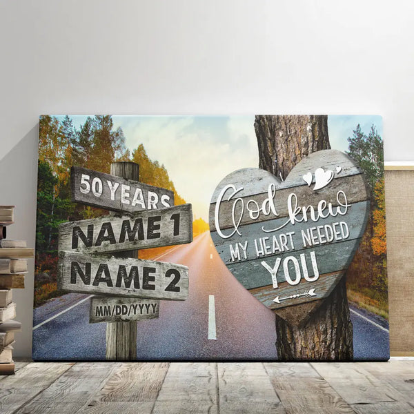 Personalized Canvas Prints, Custom Name, And Date Sign Family Street Sign, 50th Anniversary, Gifts For Couples, Anniversary Gifts Dem Canvas