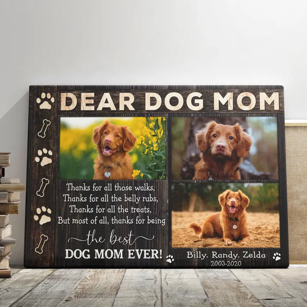 Personalized Canvas Prints, Custom Photo, Gift For A Dog Lover, Pet Gift, Pet Memorial Gifts for Dog Mom Dem Canvas