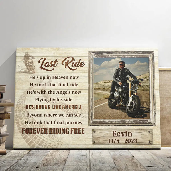 Personalized Canvas Prints, Custom Photo, Memorial Gifts, Sympathy Gifts, Loss Of Dad, Loss Of Brother, Biker Remembrance Last Ride Dem Canvas