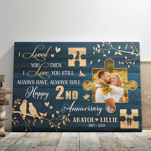 Personalized Canvas Prints, Custom Photo, Gifts For Couples, Wedding Gifts, 2nd Anniversary Gifts, I Loved You Then I Love You Still Dem Canvas