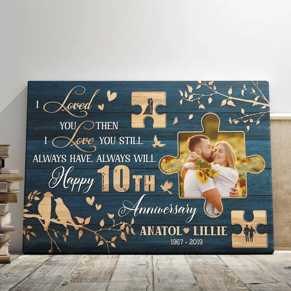 Personalized Canvas Prints, Custom Photo, Gifts For Couples, Wedding Gifts, 10th Anniversary Gifts, I Loved You Then I Love You Still Dem Canvas