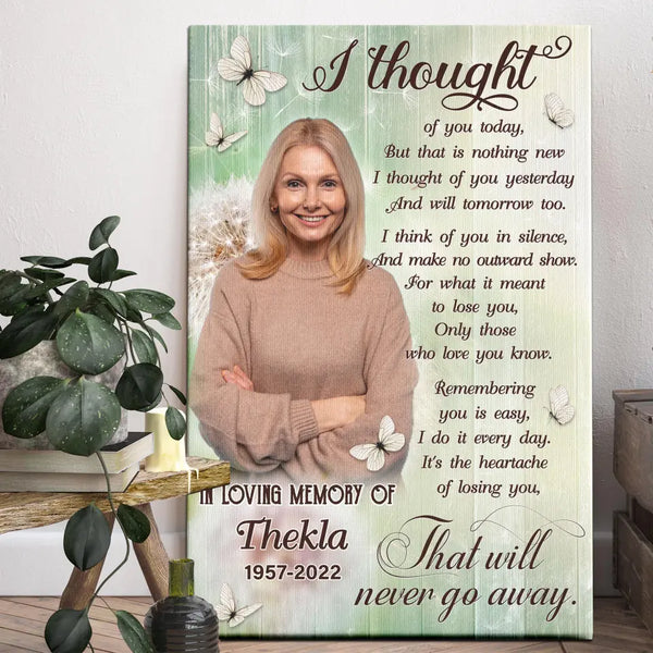 Personalized Canvas Prints, Custom Photo, Memorial Gifts, Sympathy Gifts, Loss Of Dad, Loss Of Mom, That Will Never Go Away Dem Canvas