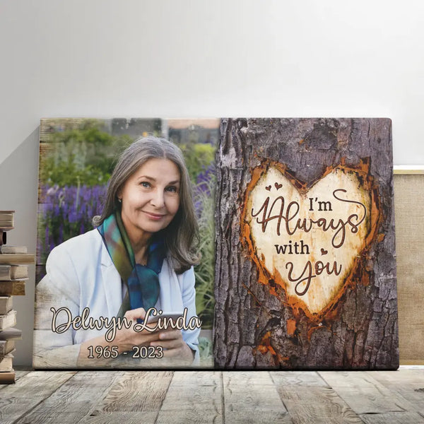 Personalized Canvas Prints, Custom Photo, Memorial Gifts, Sympathy Gifts, Loss Of Grandma, Loss Of Mom, I'm Always With You Dem Canvas