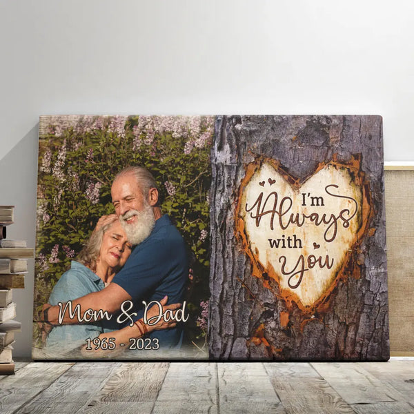 Personalized Canvas Prints, Custom Photo, Memorial Gifts, Sympathy Gifts, Loss Of Parents, Loss Of Grandparents,  I'm Always With You Dem Canvas