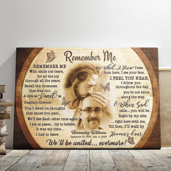Personalized Canvas Prints, Custom Photo, Memorial Gifts, Sympathy Gifts, Portrait With Jesus, In His Arms Remember Me Dem Canvas