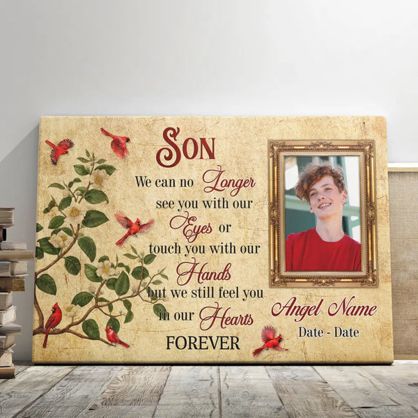 Personalized Canvas Prints, Custom Photo Sympathy Gifts, Bereavement Gifts, Remembrance Gifts, Loss Of Son, In Our Hearts Forever Dem Canvas