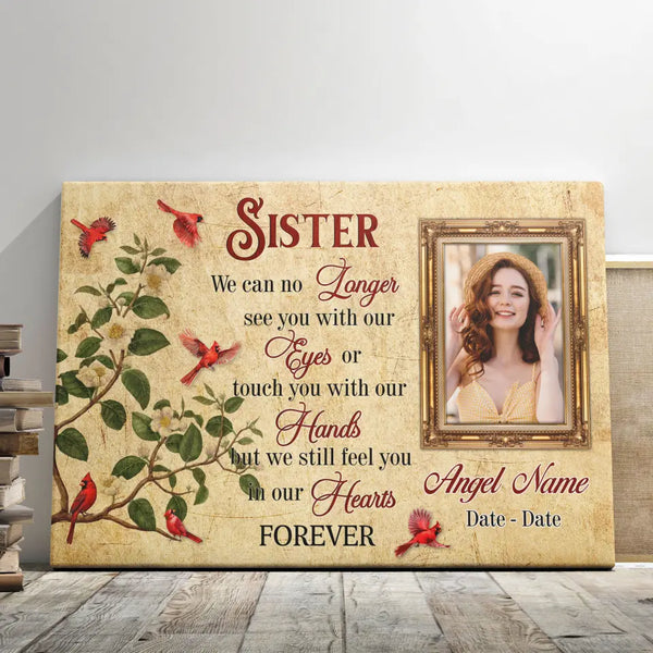 Personalized Canvas Prints, Custom Photo Sympathy Gifts, Bereavement Gifts, Remembrance Gifts, Loss Of Sister, In Our Hearts Forever Dem Canvas