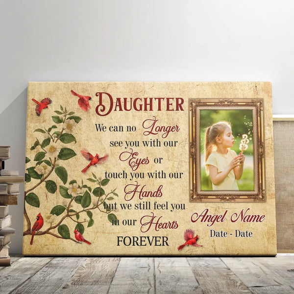 Personalized Canvas Prints, Custom Photo Sympathy Gifts, Bereavement Gifts, Remembrance Gifts, Loss Of Daughter, In Our Hearts Forever Dem Canvas