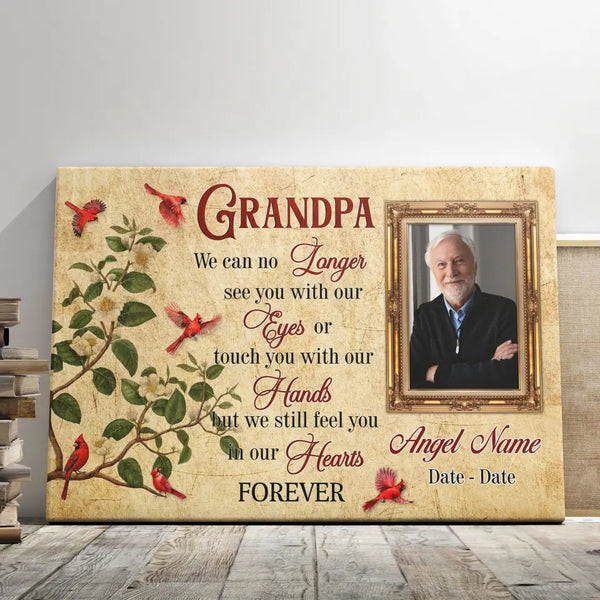 Personalized Canvas Prints, Custom Photo Sympathy Gifts, Bereavement Gifts, Remembrance Gifts, Loss Of Grandpa, In Our Hearts Forever Dem Canvas