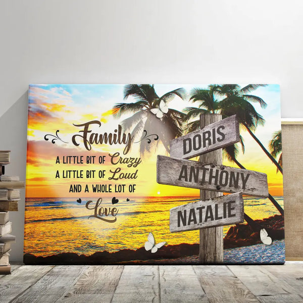 Personalized Photo Canvas Prints, Couples Gifts, Family Gifts, Gifts For Him For Her, Vintage Wooden Sign, Family A Whole Lot Of Love Dem Canvas