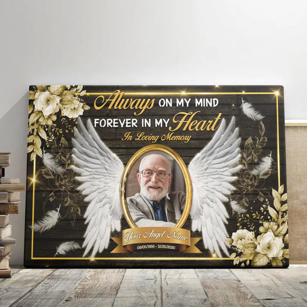 Personalized Photo Canvas Prints, Custom Photo, Memorial Gifts, Sympathy Gifts, Loss Of Father Remembrance, Father In Heaven Dem Canvas