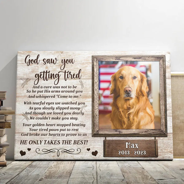 Personalized Canvas Prints, Custom Photo, Remembrance Gifts, Sympathy Gifts, Pet Gifts, Memorial Gifts, God Saw You Getting Tired Dem Canvas