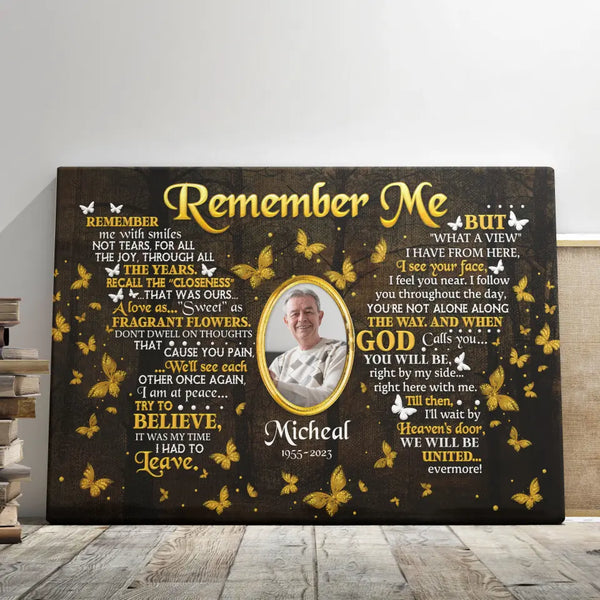 Personalized Photo Canvas Prints, Custom Photo, Memorial Gifts, Sympathy Gifts, Remembrance Gifts, Loss Of Parents, Remember Me Dem Canvas