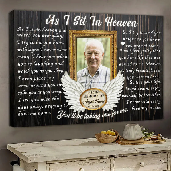 Personalized Canvas Prints, Custom Photo, Memorial Gifts, Sympathy Gifts, Remembrance Gifts, Loss Of Dad, Mom, Angel Wings I Never Left You Dem Canvas