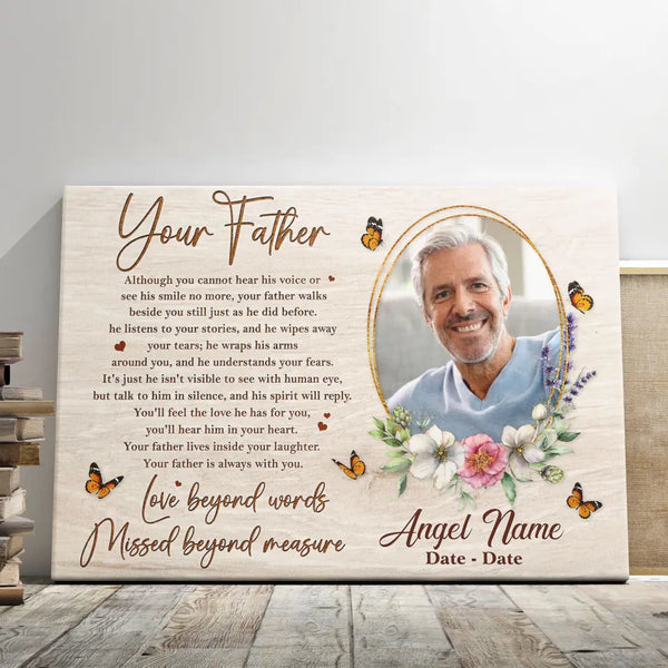 Personalized Canvas Prints, Custom Photo Sympathy Gifts, Memorial Gifts, Remembrance Gifts, Loss Of Father, Condolence Gifts, Dem Canvas