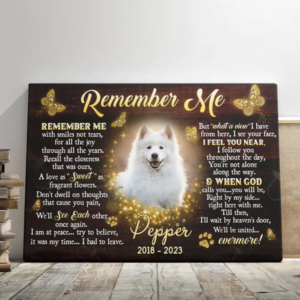 Personalized Photo Canvas Prints, Custom Photo, Pet Loss Gifts, Memorial Gifts, Sympathy Gifts, Dog Memorial, Remember Me Dem Canvas