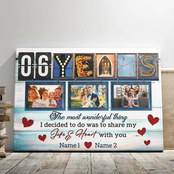 Iron Anniversary Gifts For Him, For Her - Personalized Canvas Prints - 6th Anniversary, The Most Wonderful Romantic Thing