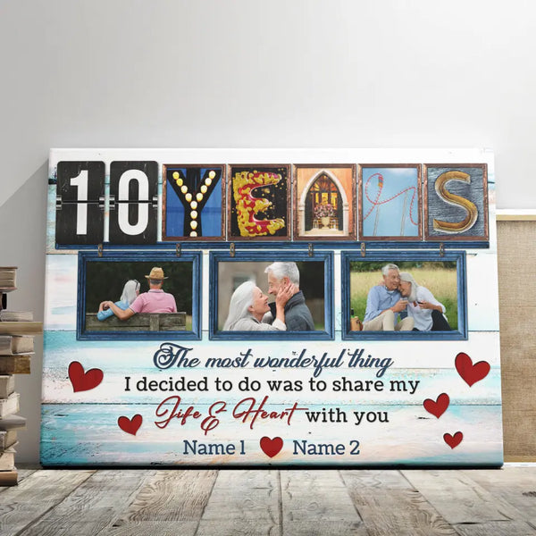 10-Year Anniversary Gift - Personalized Canvas Prints - 10th Anniversary, The Most Wonderful Romantic Thing