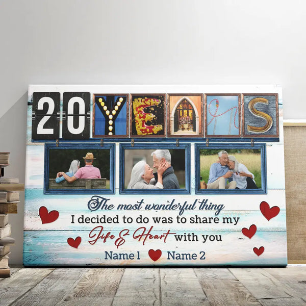 China Anniversary Gifts - Personalized Canvas Prints - 20th Anniversary, The Most Wonderful Romantic Thing