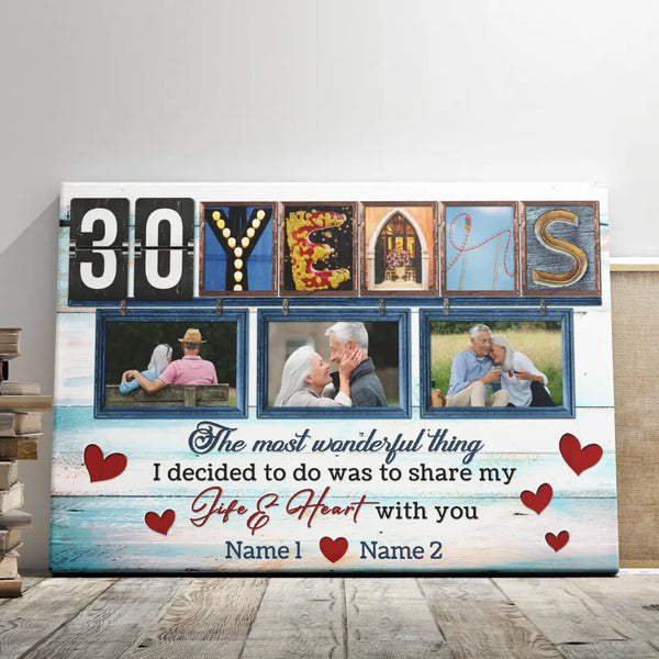 30-Year Anniversary Gifts - Personalized Canvas Prints - 30th Anniversary, The Most Wonderful Romantic Thing