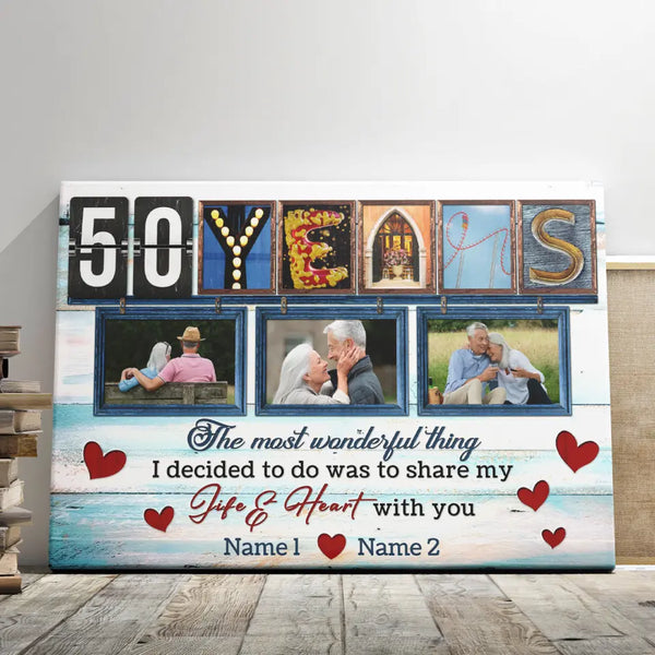 50-Year Anniversary Gifts - Personalized Canvas Prints - 50th Anniversary, The Most Wonderful Romantic Thing