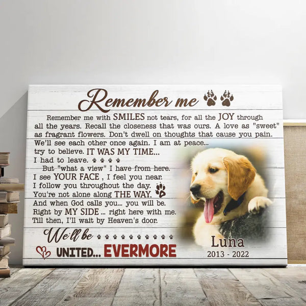 Personalized Photo Canvas Prints, Custom Photo, Loss Of Pet, Memorial Gifts, Dog Memorial, Sympathy Gifts, Remember Me Dem Canvas