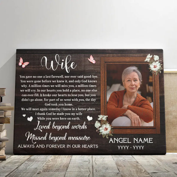 Personalized Canvas Prints, Custom Photo Sympathy Gifts, Bereavement Gifts, Remembrance Gifts, Loss Of Wife, God Took You Home Dem Canvas