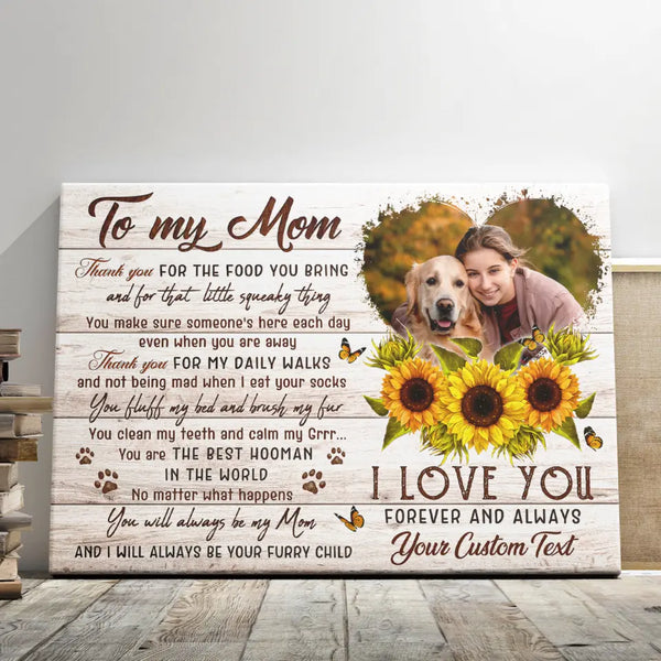 Mother's Day Personalized Gifts - Personalized Canvas Prints - Dog Mom Dog Lover To My Mom