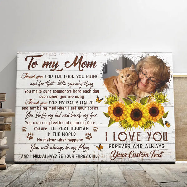 Mother's Day Personalized Gifts - Personalized Canvas Prints - Cat Mom Cat Lover To My Mom