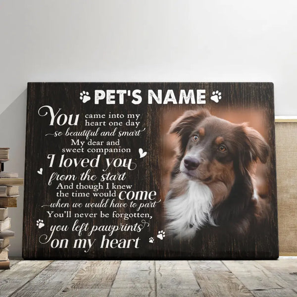 Personalized Dog Memorial Gifts - Personalized Canvas Prints - You Left Pawprints On My Heart, Memorial Pet, Loss Of Dog Lover Gifts