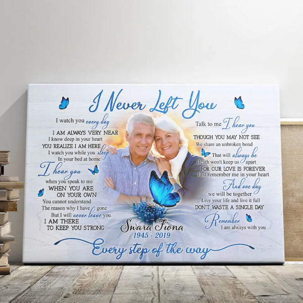 Personalized Photo Canvas Prints, Custom Photo, Memorial Gifts, Sympathy Gifts, Remembrance Gifts, Loss of Parents I Never Left You Dem Canvas