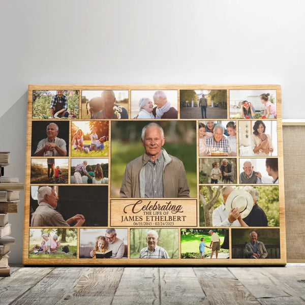 Memorial Canvas - Personalized Canvas Prints - Photo Remembrance Gift For Loss Of Dad, Mom, Celebrating The Life Of