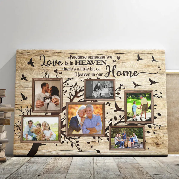 Memorial Canvas - Personalized Canvas Prints - Personalized Sympathy Gifts Loss Of Loved One, Because Someone We Love Is In Heaven