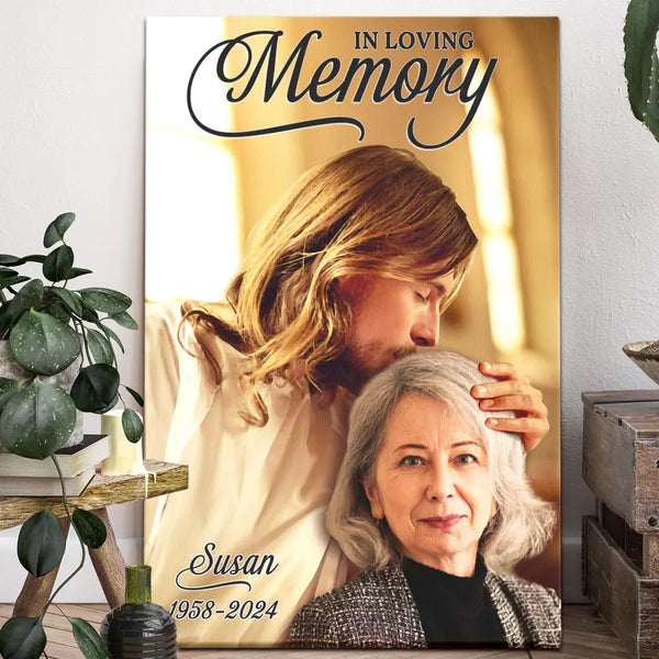 Memorial Canvas - Personalized Canvas Prints - In Memory Of Gifts Loss Of Mom, Picture With Deceased Loved Ones And Jesus, In Loving Memory