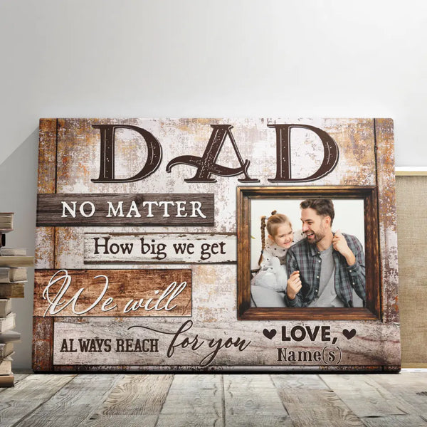 Custom Father's Day Gifts - Personalized Canvas Prints - Dad No Matter How Big We Get