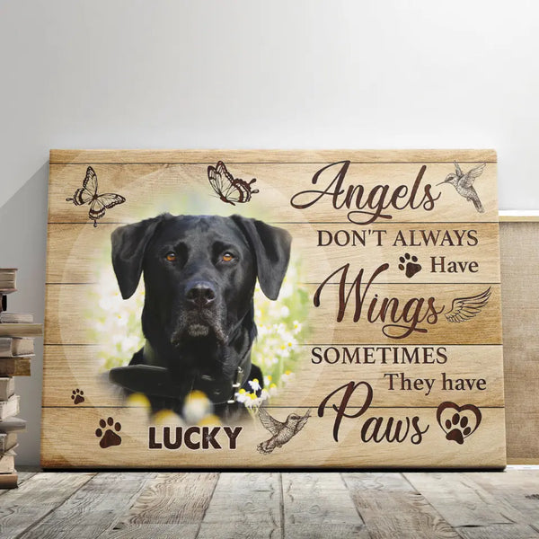 Personalized Dog Memorial Gifts - Personalized Canvas Prints - Angel Sometimes They Have Paws, Memorial Pet, Loss Of Dog Lover Gifts