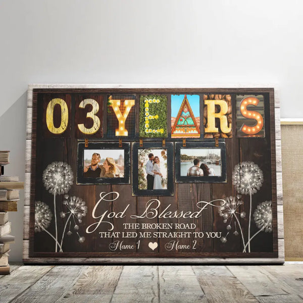 Leather Wedding Anniversary Present - Personalized Canvas Prints - 3rd Wedding Anniversary Gifts, Custom Photo, All Of Me Loves All Of You