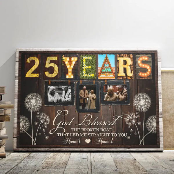 25-Year Anniversary Gifts - Personalized Canvas Prints - 25th Wedding Anniversary Gifts, Custom Photo, All Of Me Loves All Of You