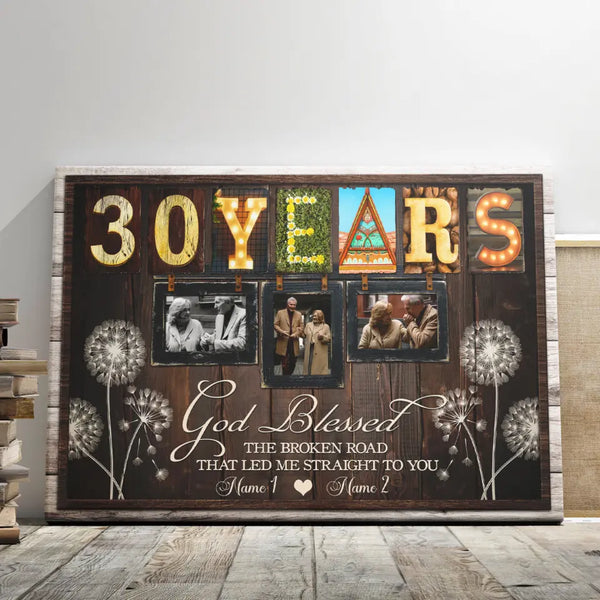 30-Year Anniversary Gifts - Personalized Canvas Prints - 30th Wedding Anniversary Gifts, Custom Photo, All Of Me Loves All Of You