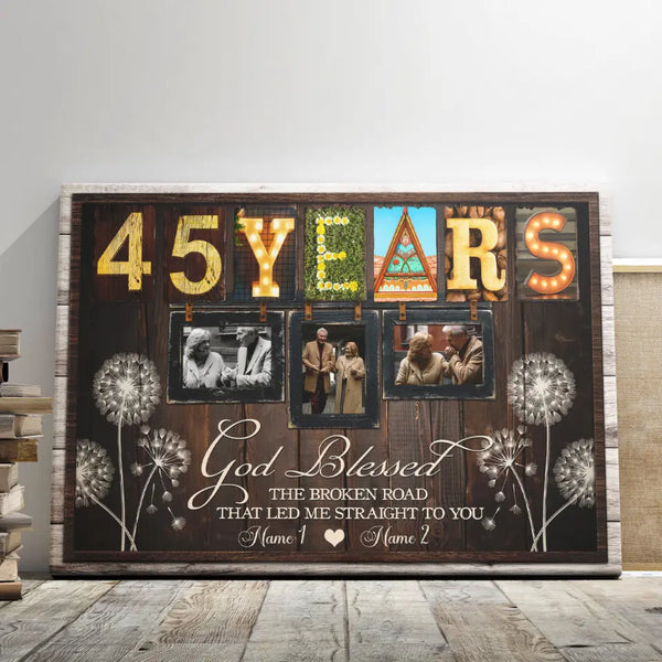 45-Year Anniversary Gifts - Personalized Canvas Prints - 45th Wedding Anniversary Gifts, Custom Photo, All Of Me Loves All Of You