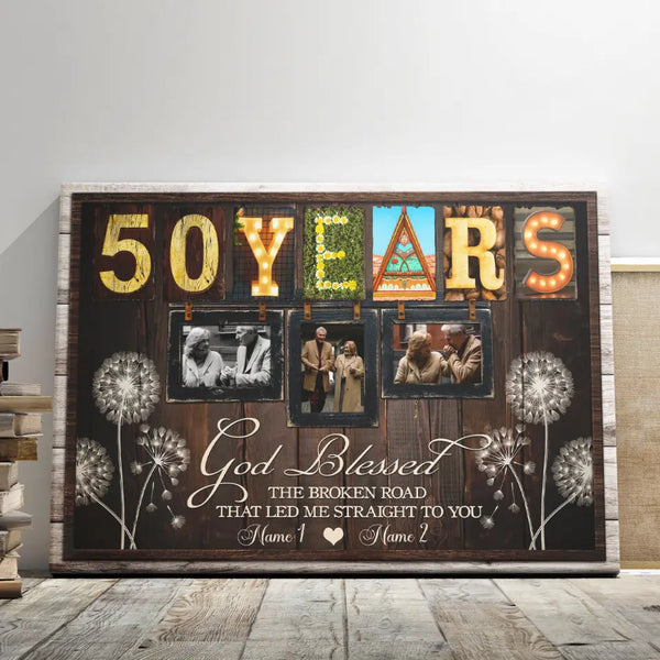 50-Year Anniversary Gifts - Personalized Canvas Prints - 50th Wedding Anniversary Gifts, Custom Photo, All Of Me Loves All Of You