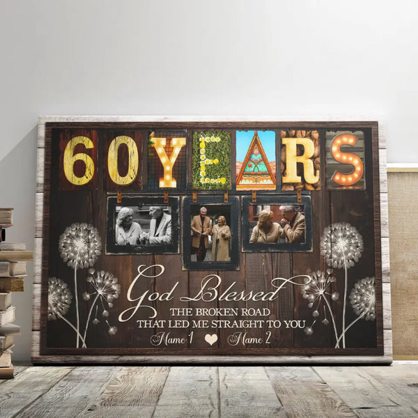 60-Year Anniversary Gifts - Personalized Canvas Prints - 60th Wedding Anniversary Gifts, Custom Photo, All Of Me Loves All Of You